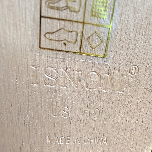 ISNOM Sz 10 Women Tan Faux Suede Western Cowboy Boots Embroidered NIB - Picture 3 of 9